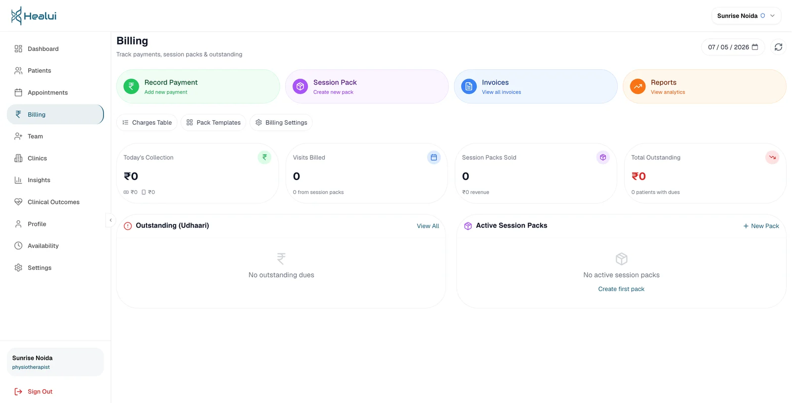 Billing in Healui
